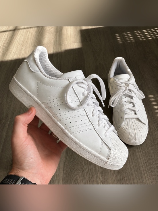 adidas Shoes - Adidas Superstar Women’s White Leather Shell Toe Sneakers Size 7